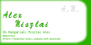 alex miszlai business card